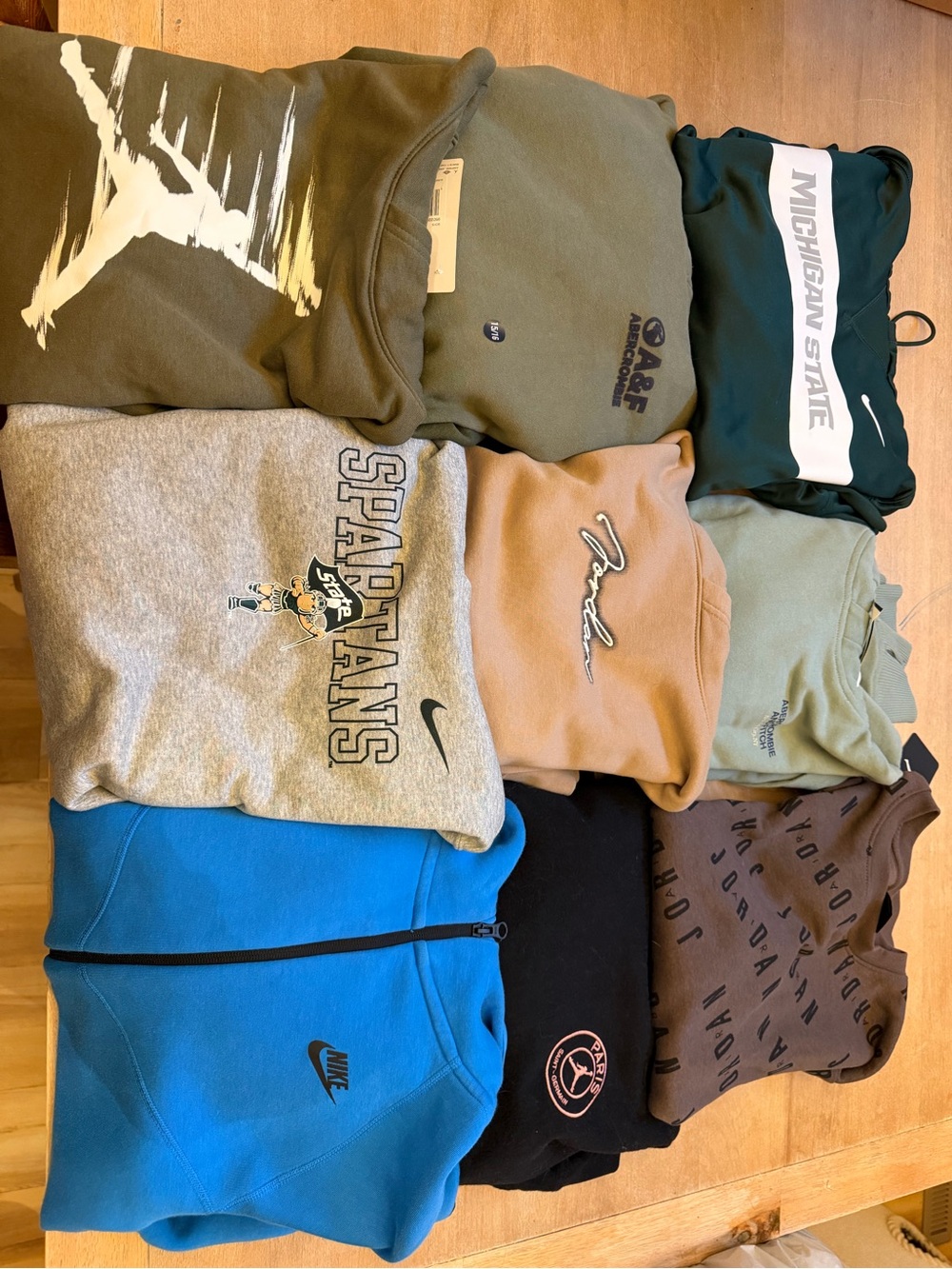 Nike Kids Sweatshirt Bundle – Olive Green, Gray, Tan, Teal, Blue, Black